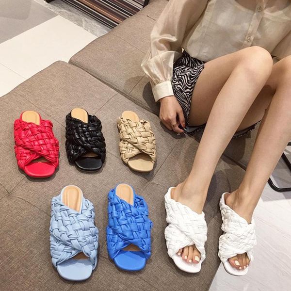 slippers brand woven low heel ladies flat pu leather 2021 casual beach zapatos de mujer, Black
slippers brand woven low heel ladies flat pu leather 2021 casual beach zapatos de mujer, Black