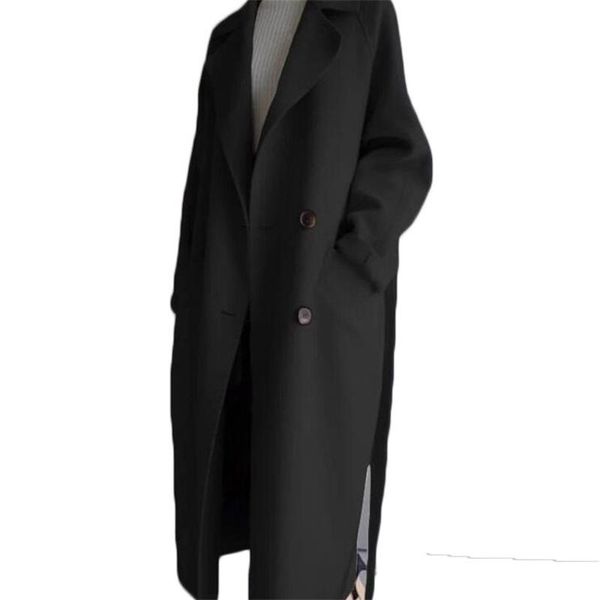 women's wool & blends woolen jacket women 2021 autumn and winter korean style mid-length over-the-knee double-sided cashmere coat m133, Black
women's wool & blends woolen jacket women 2021 autumn and winter korean style mid-length over-the-knee double-sided cashmere coat m133, Black