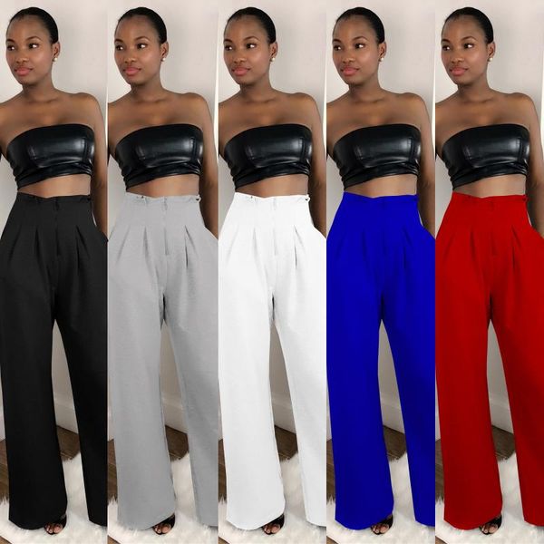 women's pants & capris high waisted full length wide leg summer england style blended zipper solid pleated women loose, Black;white
women's pants & capris high waisted full length wide leg summer england style blended zipper solid pleated women loose, Black;white