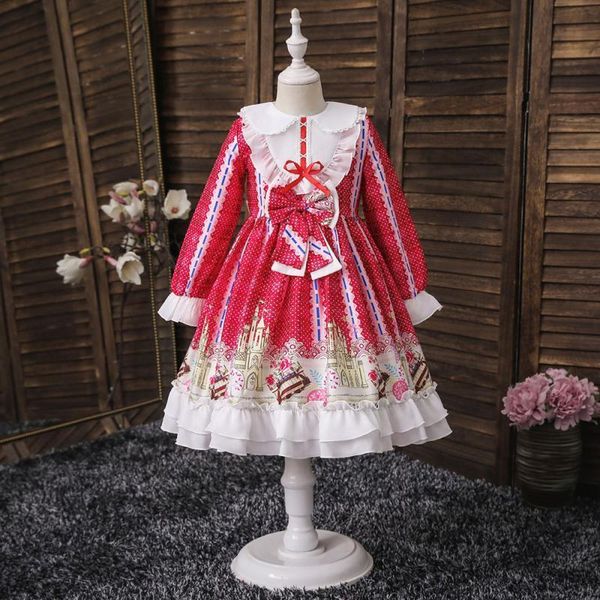 girl's dresses girls lolita princess dress children's cute puff sleeve loli little girl western style year party, Red;yellow
girl's dresses girls lolita princess dress children's cute puff sleeve loli little girl western style year party, Red;yellow