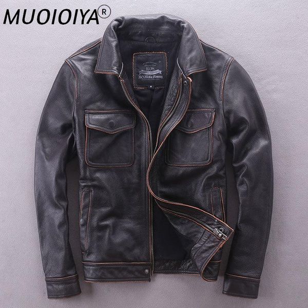 men's leather & faux special offer men's genuine cowhide coat layer motorcycle jacket lapel distressed multi pockets slim, Black
men's leather & faux special offer men's genuine cowhide coat layer motorcycle jacket lapel distressed multi pockets slim, Black