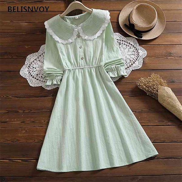 japanese mori girl spring autumn women dress peter pan collar lace green navy vestidos retro plaid cotton preppy sweet dresses 210520, Black;gray
japanese mori girl spring autumn women dress peter pan collar lace green navy vestidos retro plaid cotton preppy sweet dresses 210520, Black;gray