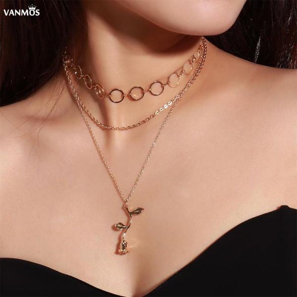 trendy multi layer copper round circle chain rose pendant long necklace jewelry for women statement accessories 2021 chokers, Golden;silver
trendy multi layer copper round circle chain rose pendant long necklace jewelry for women statement accessories 2021 chokers, Golden;silver