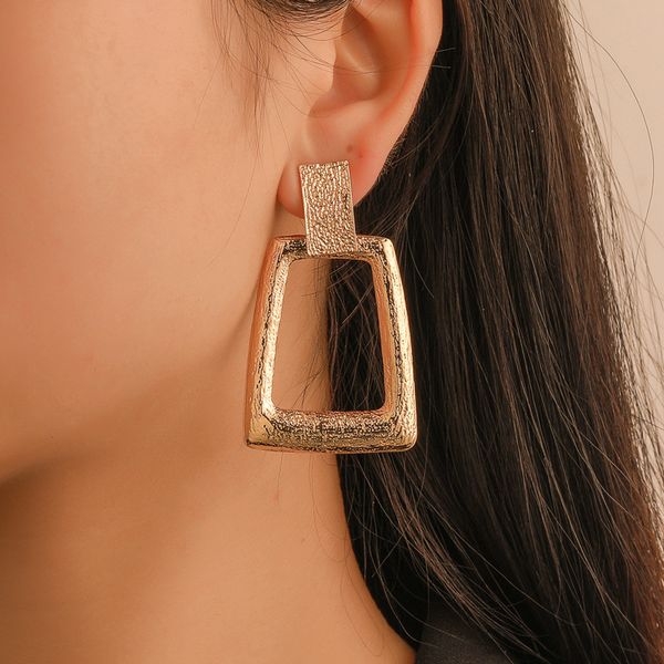new earrings with exaggerated personality women's geometric stud trapezoidal metal earrings, Golden
new earrings with exaggerated personality women's geometric stud trapezoidal metal earrings, Golden