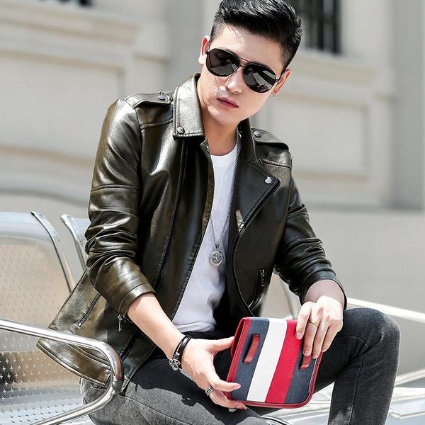 korean style trend slim handsome youth leather jacket lapel men's short hansome casual fur & faux, Black
korean style trend slim handsome youth leather jacket lapel men's short hansome casual fur & faux, Black