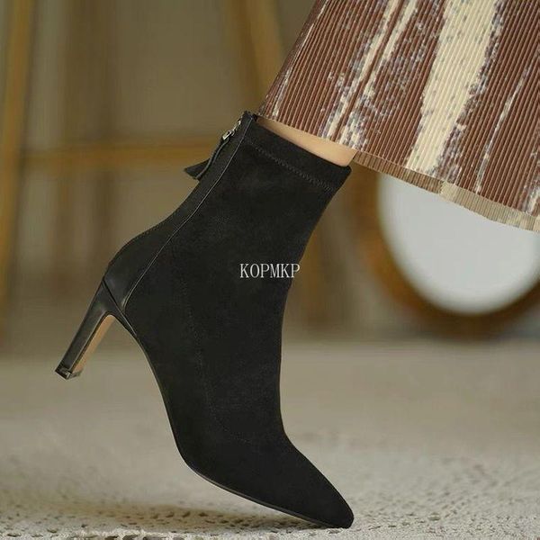 boots fashion women's black ankle sock 2021 spring/ autumn stretch thin high heels pointed toe kopmkp shoes 34-40
boots fashion women's black ankle sock 2021 spring/ autumn stretch thin high heels pointed toe kopmkp shoes 34-40