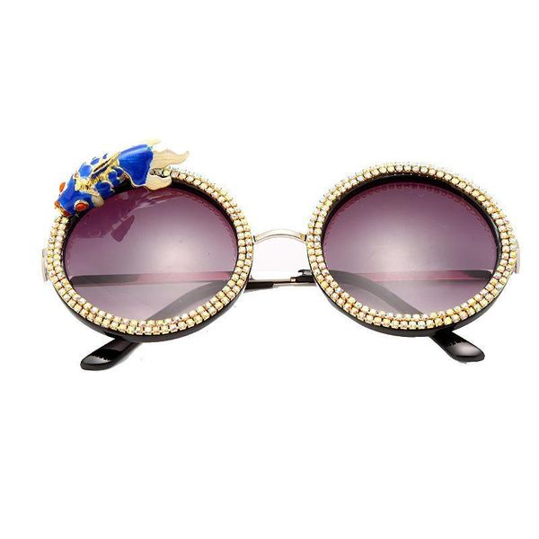 kilig goldfish round rhinestone sunglasses oversized diamond bling bling glasses, White;black
kilig goldfish round rhinestone sunglasses oversized diamond bling bling glasses, White;black