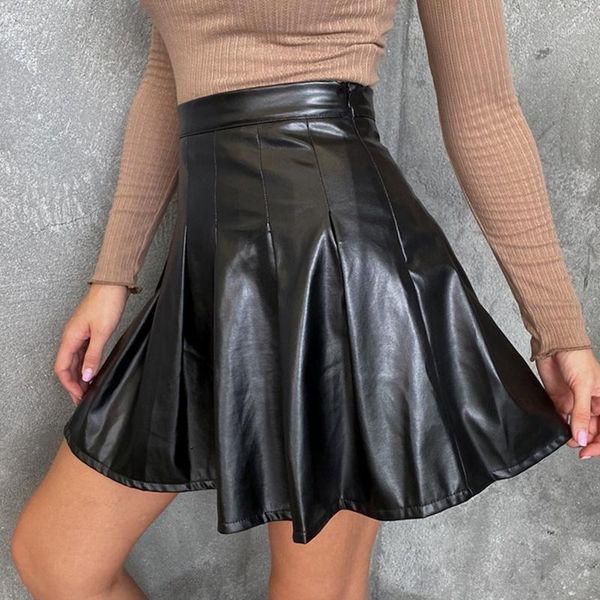 night club pu leather high waist pleated fashion versatile skirt close a-shape tight skirts, Black
night club pu leather high waist pleated fashion versatile skirt close a-shape tight skirts, Black