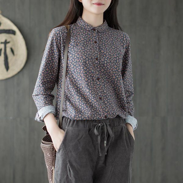 autumn arts sleeve long vintage floral shirts loose casual turn-down collar cotton flax female blouse s365, White
autumn arts sleeve long vintage floral shirts loose casual turn-down collar cotton flax female blouse s365, White