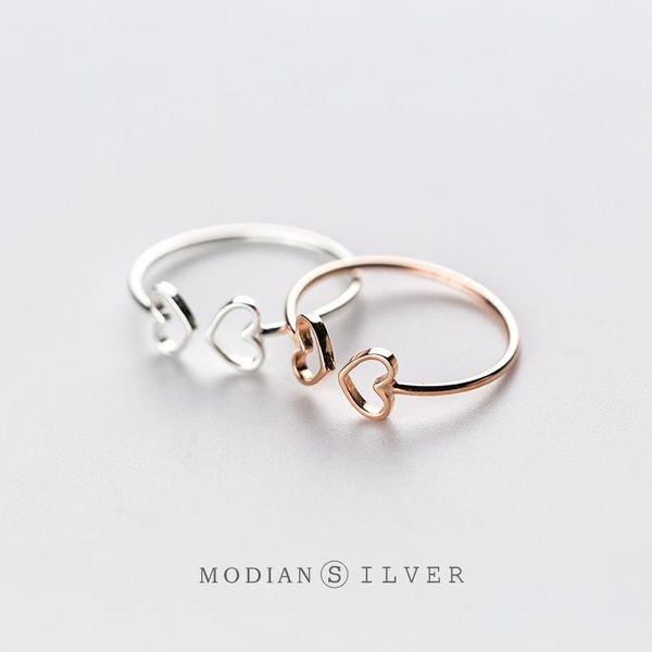 cluster rings modian hollow out hearts open adjustable finger ring for women 925 sterling silver simple fine jewelry valentine's gift, Golden;silver
cluster rings modian hollow out hearts open adjustable finger ring for women 925 sterling silver simple fine jewelry valentine's gift, Golden;silver