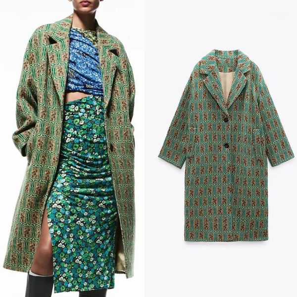 women's wool & blends women long jacquard coat oversized pocket warm single row cold large size streetwear winter 2021 coats, Black
women's wool & blends women long jacquard coat oversized pocket warm single row cold large size streetwear winter 2021 coats, Black