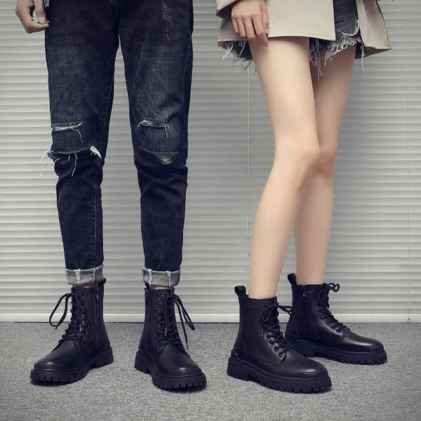 2021 high leather shoes men's korean fashion autumn martin short boots british casual couple boots, Black
2021 high leather shoes men's korean fashion autumn martin short boots british casual couple boots, Black