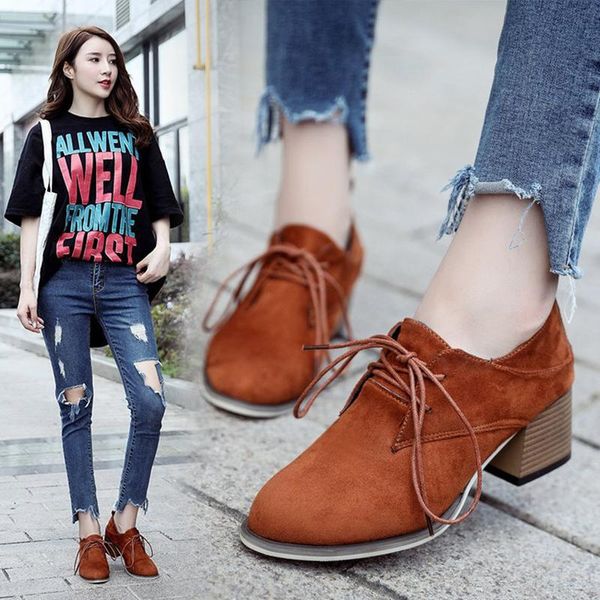 dress shoes british brand design nubuck chunky heels ladies ol single women lace up pointed toe pumps solid color concise heeled, Black
dress shoes british brand design nubuck chunky heels ladies ol single women lace up pointed toe pumps solid color concise heeled, Black
