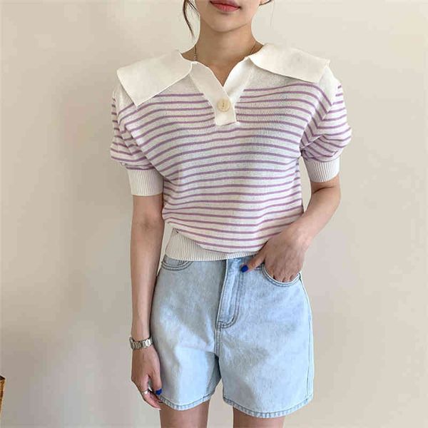 hzirip 2021 vintage loose striped all match thin office lady work pullover short sleeve slim knitted sweaters womens, White;black
hzirip 2021 vintage loose striped all match thin office lady work pullover short sleeve slim knitted sweaters womens, White;black