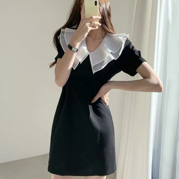 dress summer women party mini elegant short sleeve mesh stitching peter pan collar tunic high waist ladies korean sukienki uor9, Black;gray
dress summer women party mini elegant short sleeve mesh stitching peter pan collar tunic high waist ladies korean sukienki uor9, Black;gray