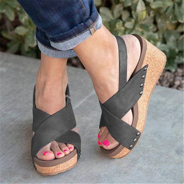 women wedges summer sandals 2021 female solid high heels ladies hoop look platform shoes women's beach footwear plus size, Black
women wedges summer sandals 2021 female solid high heels ladies hoop look platform shoes women's beach footwear plus size, Black