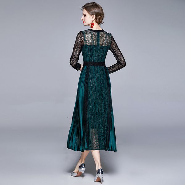 dresses spring summer vintage green lace chiffon patchwork pleated midi women o neck designer long sleeve maxi draped, Black;gray
dresses spring summer vintage green lace chiffon patchwork pleated midi women o neck designer long sleeve maxi draped, Black;gray