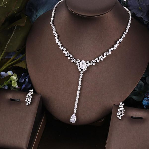 earrings & necklace janekelly 2pcs bridal zirconia full jewelry sets for women party, luxury dubai nigeria cz crystal wedding, Silver
earrings & necklace janekelly 2pcs bridal zirconia full jewelry sets for women party, luxury dubai nigeria cz crystal wedding, Silver
