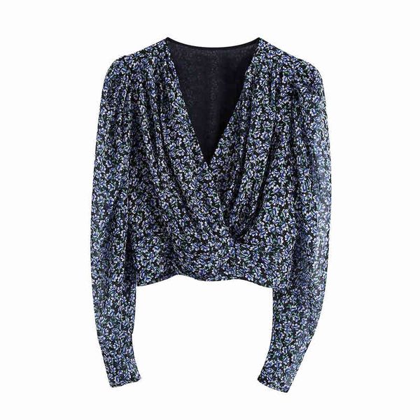 women's knits & tees vintage women chiffon print shirt fashion ladies blue floral shirts female elastic waist short chic girl, White
women's knits & tees vintage women chiffon print shirt fashion ladies blue floral shirts female elastic waist short chic girl, White