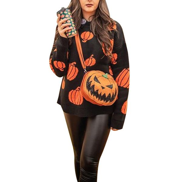 women's sweaters women\u2021s casual long sleeve sweater winter vintage halloween pattern round neck knitwear, White;black
women's sweaters women\u2021s casual long sleeve sweater winter vintage halloween pattern round neck knitwear, White;black