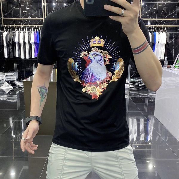 t shirts men's big crown short sleeve printed shirt selling leisure slim designer comfortable t-shirt with diamonds, White;black
t shirts men's big crown short sleeve printed shirt selling leisure slim designer comfortable t-shirt with diamonds, White;black