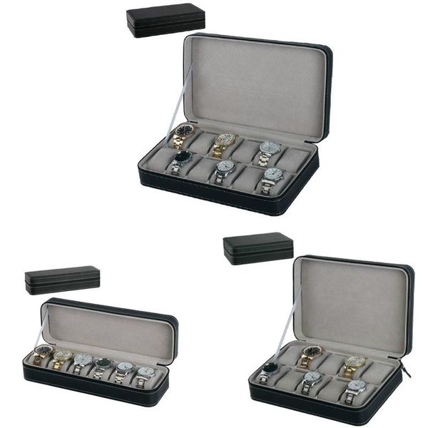 watch boxes & cases black zipper pu leather sport protect box case with pillow 6/10/12 grids travel gift display storage organizer, Black;blue
watch boxes & cases black zipper pu leather sport protect box case with pillow 6/10/12 grids travel gift display storage organizer, Black;blue