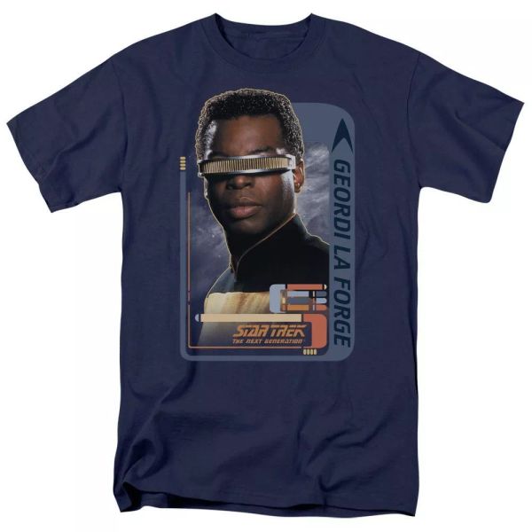 star trek geordi laforge tv show t-shirt sizes s-3x new, White;black 
star trek geordi laforge tv show t-shirt sizes s-3x new, White;black
