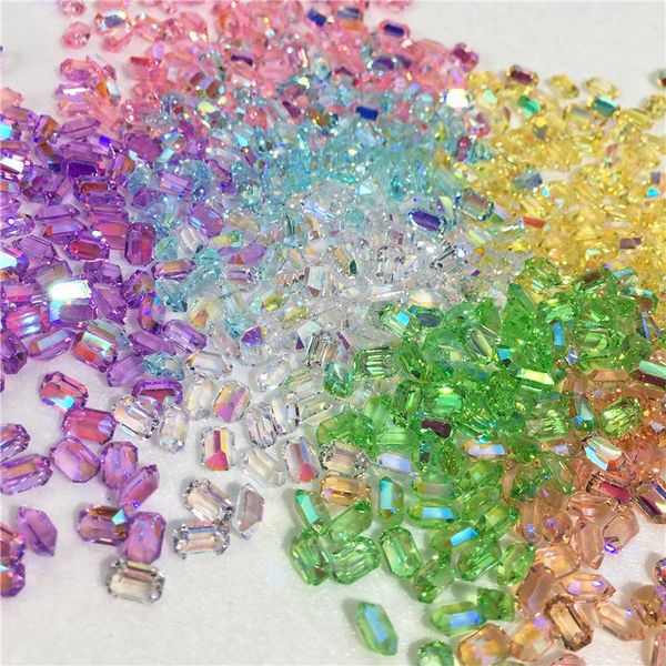 nail art decorations 100pcs aurora resin rhinestones long octagonal 3d ab charms sharp bottom designer stones for nails gem, Silver;gold 
nail art decorations 100pcs aurora resin rhinestones long octagonal 3d ab charms sharp bottom designer stones for nails gem, Silver;gold
