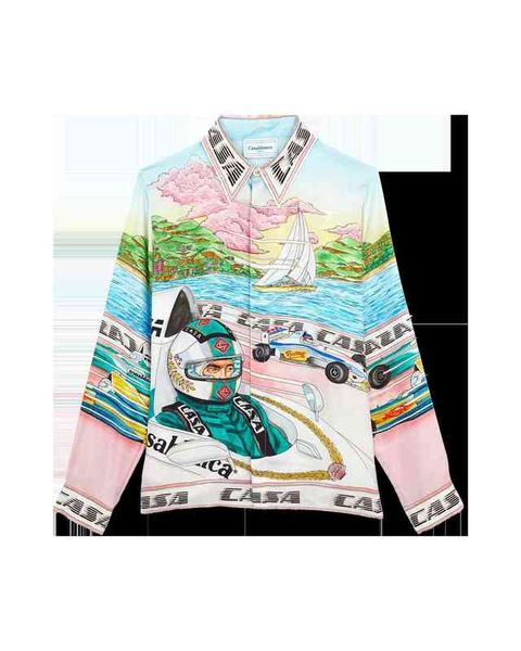 casablanca sicilian racer printed silk men's and women's hawaiian fashion long sleeve shirt new luxury classic business shirts, White;black
casablanca sicilian racer printed silk men's and women's hawaiian fashion long sleeve shirt new luxury classic business shirts, White;black