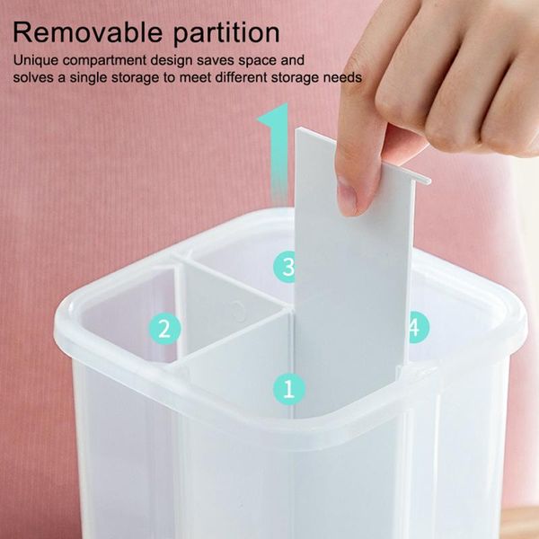 four-grid storage sealed box kitchen tank transparent plastic f2 bottles & jars