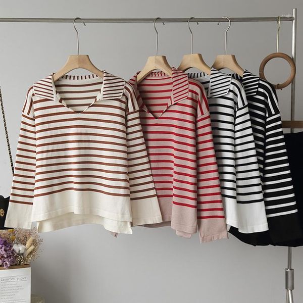 vintage striped kintting pullover women casual streetwear long sleeve korean style chic harajuku female sweater women's sweaters, White;black
vintage striped kintting pullover women casual streetwear long sleeve korean style chic harajuku female sweater women's sweaters, White;black