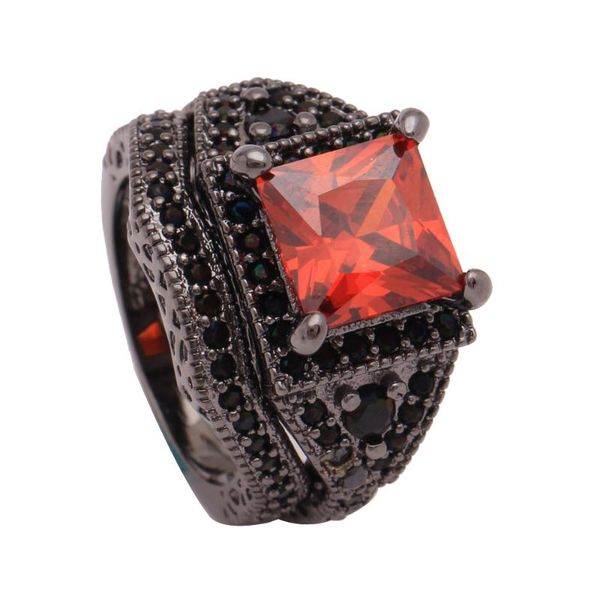 black gold-color ring with synthetic red cz jewelry promise rings sets color engagement for women wedding, Slivery;golden
black gold-color ring with synthetic red cz jewelry promise rings sets color engagement for women wedding, Slivery;golden
