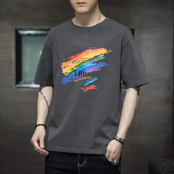 men's t shirts short sleeve summer fashion brand youth loose casual wear, White;black
men's t shirts short sleeve summer fashion brand youth loose casual wear, White;black