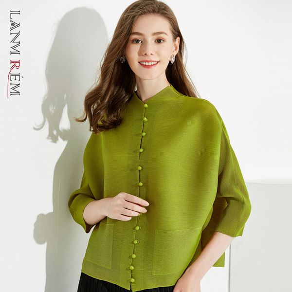 women folds big size green short button t-shirt stand long sleeve fashion tide spring and autumn 2e1406 210507, White
women folds big size green short button t-shirt stand long sleeve fashion tide spring and autumn 2e1406 210507, White