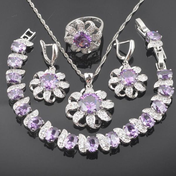 earrings & necklace bridal jewelry sets silver color for women wedding purple crystalearrings rings bracelet gift box qs0352
earrings & necklace bridal jewelry sets silver color for women wedding purple crystalearrings rings bracelet gift box qs0352