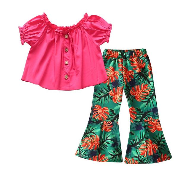 kids baby girls fashion 2-piece outfit set solid color +print flared pants for children clothing sets, White
kids baby girls fashion 2-piece outfit set solid color +print flared pants for children clothing sets, White