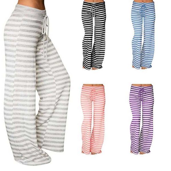selling 2019 women's fashion striped wide leg band high waist palace yoga pants, Black
selling 2019 women's fashion striped wide leg band high waist palace yoga pants, Black