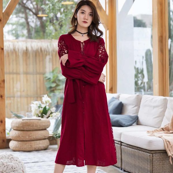 casual dresses lace patchwork red dress women autumn flare sleeve v neck embroidery hollow out long vintage female boho beach vestidos, Black;gray
casual dresses lace patchwork red dress women autumn flare sleeve v neck embroidery hollow out long vintage female boho beach vestidos, Black;gray