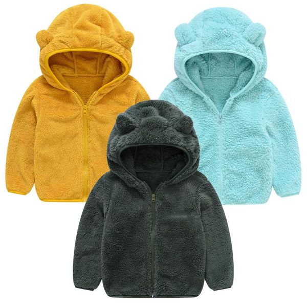 down coat baby girls hooded jackets for kids coats toddler boy cute ear zipper fleece thick warm outwear, Blue;gray