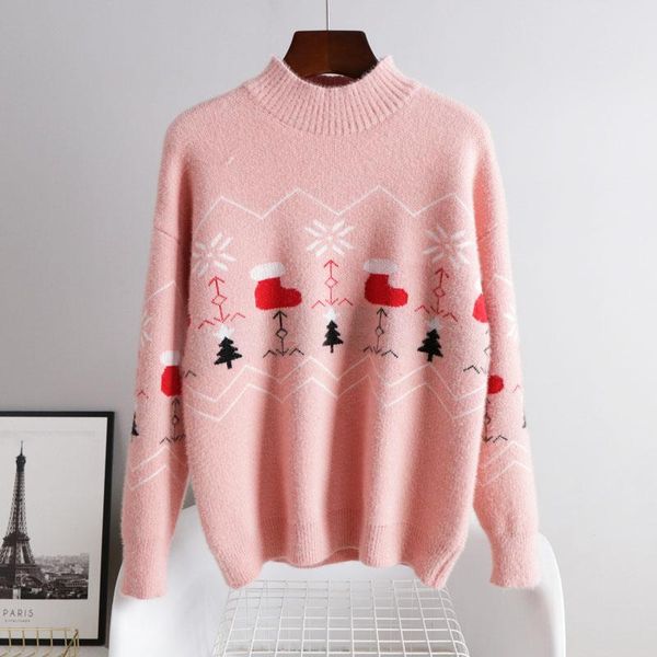 winter sweater long sleeve fashion women knitted pullover jumper christmas women's sweaters, White;black
winter sweater long sleeve fashion women knitted pullover jumper christmas women's sweaters, White;black