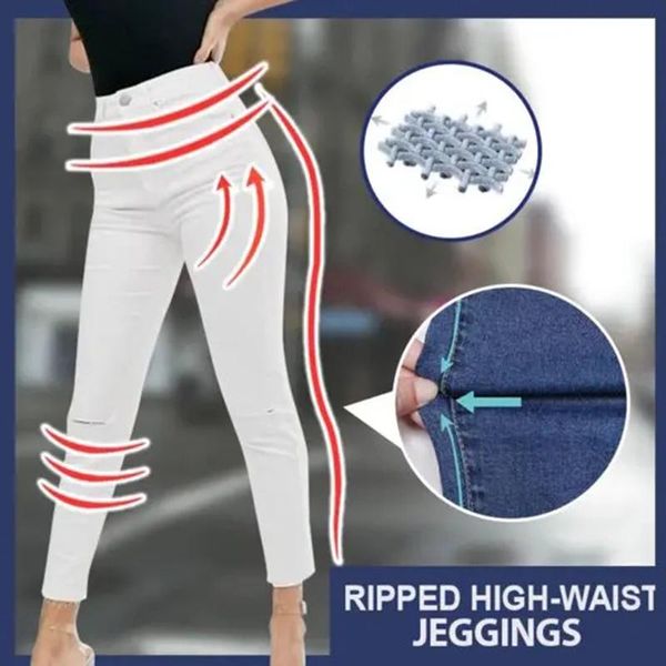 women's jeans stretchy knee hole ripped women high waist skinny trousers daily casual tc21, Blue
women's jeans stretchy knee hole ripped women high waist skinny trousers daily casual tc21, Blue
