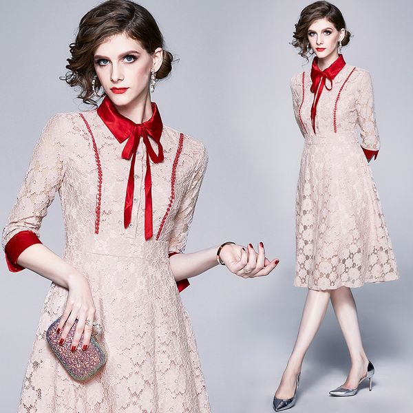 boutique dress women's clothing autumn and winter of 2021 elegant french temperament lace, Black;pink
boutique dress women's clothing autumn and winter of 2021 elegant french temperament lace, Black;pink