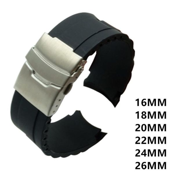 watch bands 16mm 18mm 20mm 22mm 24mm 26mm black silicone band men women sport waterproof folding buckle rubber wrist strap bracelet, Black;brown
watch bands 16mm 18mm 20mm 22mm 24mm 26mm black silicone band men women sport waterproof folding buckle rubber wrist strap bracelet, Black;brown