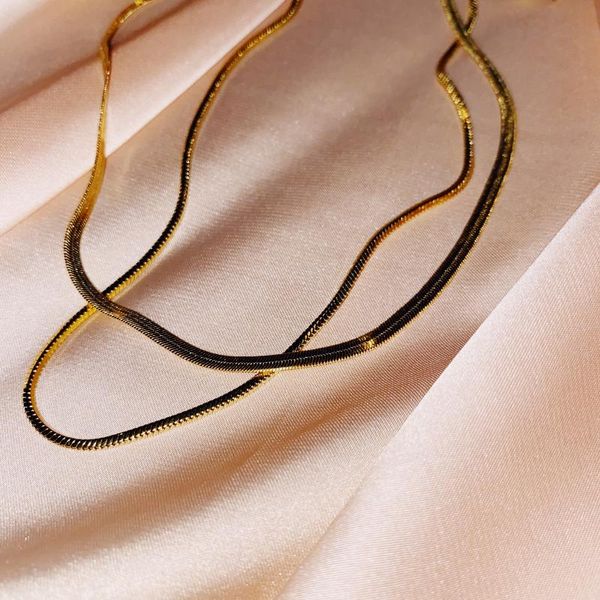 chains woman gold titanium no fade off color chork necklace, Silver
chains woman gold titanium no fade off color chork necklace, Silver