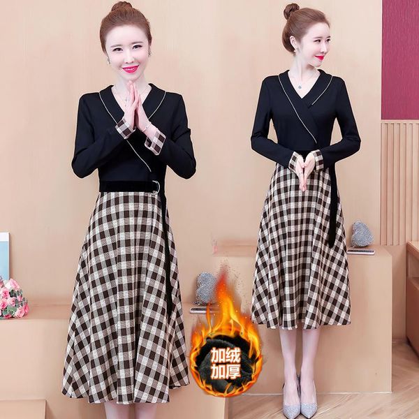 office lady fahion dress female slim estidos de fiesta patchwork midi high waist dresses for women casual, Black;gray
office lady fahion dress female slim estidos de fiesta patchwork midi high waist dresses for women casual, Black;gray