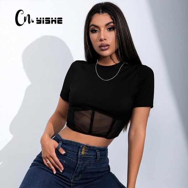 women's t-shirt cnyishe mesh sheer pactchwork crop for women tees tshirt t-shirts black short sleeve cropped shirts female slim bl, White
women's t-shirt cnyishe mesh sheer pactchwork crop for women tees tshirt t-shirts black short sleeve cropped shirts female slim bl, White