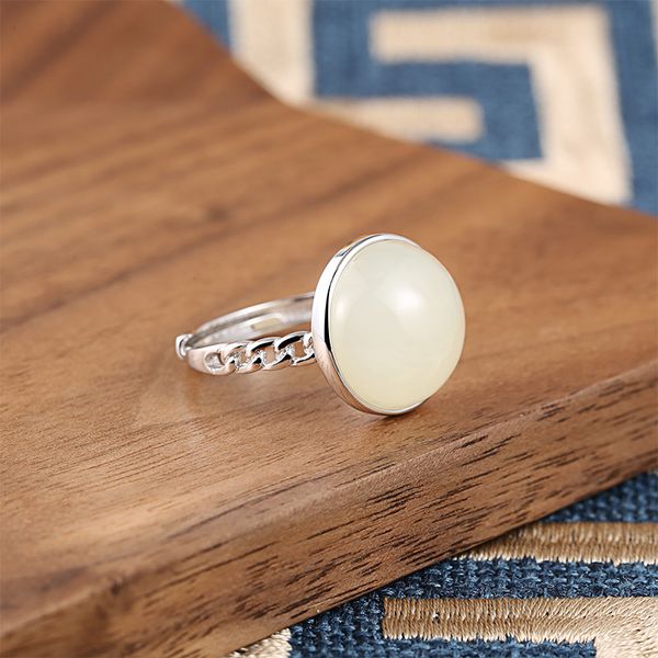 yuexin s925 pure silver simple round egg face and tian yuyu temperament classic women's adjustable ring
yuexin s925 pure silver simple round egg face and tian yuyu temperament classic women's adjustable ring