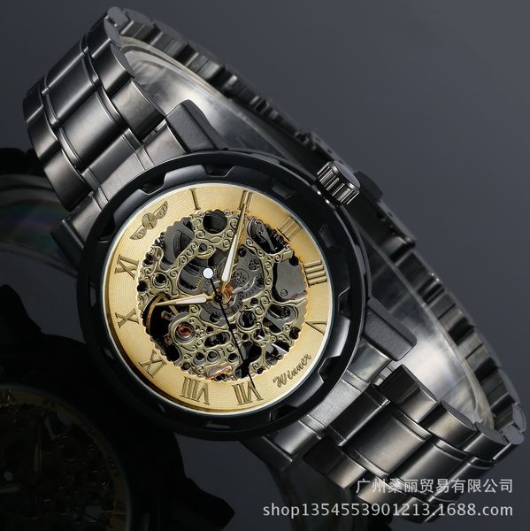 winner new fashion back through business steel belt automatic mechanical watch men's watch, Slivery;brown
winner new fashion back through business steel belt automatic mechanical watch men's watch, Slivery;brown