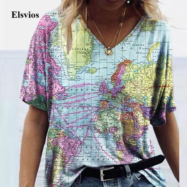 women's blouses & shirts 2021 summer fashion short sleeve pullover vintage earth maps print blouse casual o-neck loose women, White
women's blouses & shirts 2021 summer fashion short sleeve pullover vintage earth maps print blouse casual o-neck loose women, White