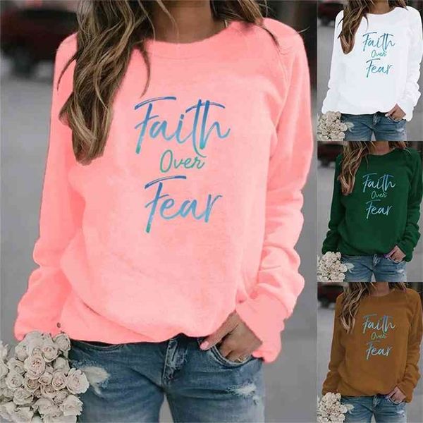 women hoodie faith over fear letter printed hoodies fleece long sleeve o neck loose sweatshirt girls pullovers winter 210803, Black
women hoodie faith over fear letter printed hoodies fleece long sleeve o neck loose sweatshirt girls pullovers winter 210803, Black